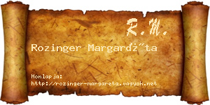 Rozinger Margaréta névjegykártya
